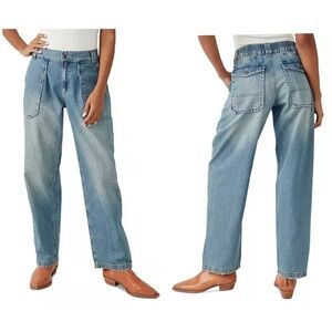 Free People We The Free Low Slung Oversized Jeans boho laid back Maeve Small